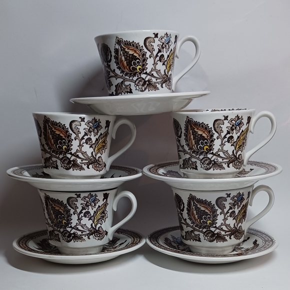 Ridgeway Staffordshire - Coffee service consisting of 5 porcelain cups w/saucers - Picture 2 of 7